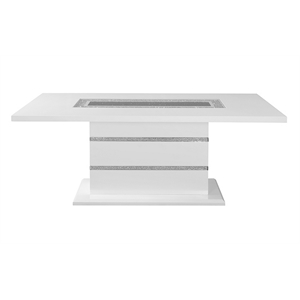white high gloss pedestal base dining table