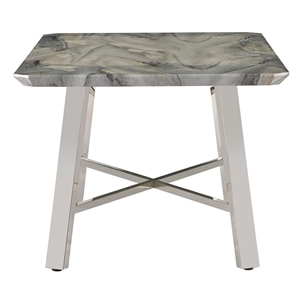 global furniture usa gray faux marble side table