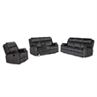 Global Furniture USA Domino Fabric Gray Reclining Loveseat w/ Console and Drawer
