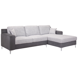 global furniture usa dark gray loveseat and chaise with 1 pillow