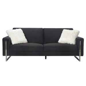 global furniture usa black sofa with 2 pillows