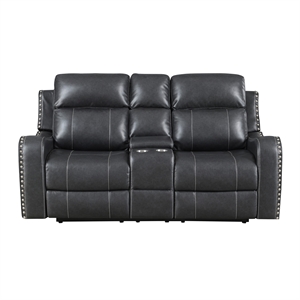 global furniture usa console reclining loveseat dark gray