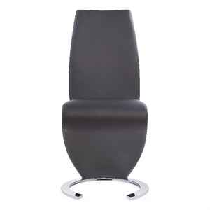 global furniture usa d9002dc faux leather metal dining chairs in gray (set of 2)