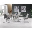Global Furniture USA D844DT Marble Top/Stainless Steel Base Dining Table in Gray