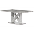 Global Furniture USA D844DT Marble Top/Stainless Steel Base Dining Table in Gray