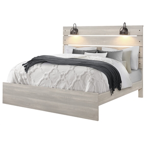 global furniture usa linwood double light headboard white king bed
