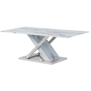 global furniture usa faux marble & stainless steel coffee table