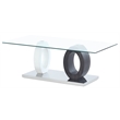 Global Furniture USA T1628C Transitional White Glass Top Coffee Table