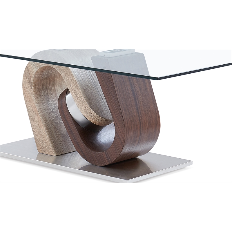 Global Furniture USA T4126 Multi-Color Glass Top Modern Coffee Table