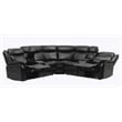 Global Furniture USA UM02 Blanche Faux Leather Black Sectional W/ LED Lighting