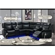 Global Furniture USA UM02 Blanche Faux Leather Black Sectional W/ LED Lighting