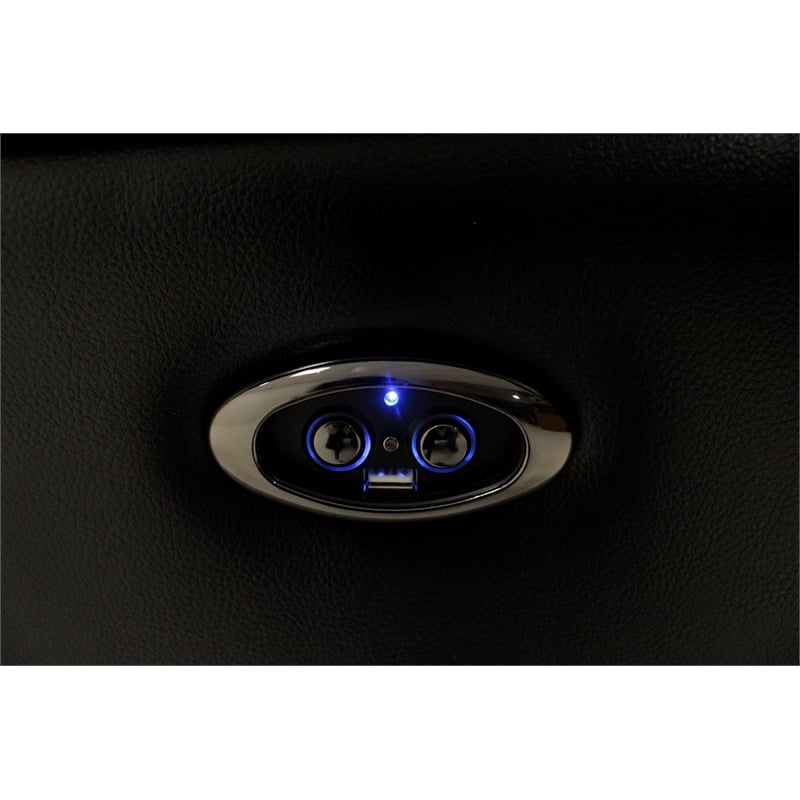 Global Furniture USA UM02 Blanche Faux Leather Black Sectional W/ LED Lighting