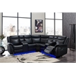 Global Furniture USA UM02 Blanche Faux Leather Black Sectional W/ LED Lighting