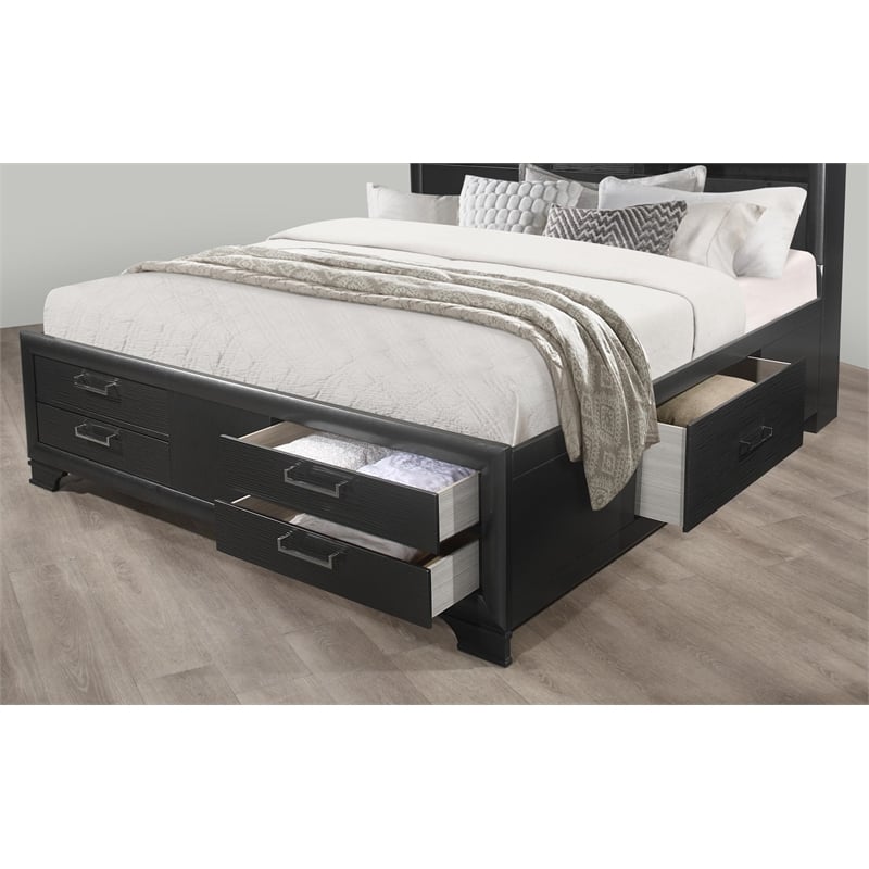 Global Furniture USA Jordyn Contemporary Wood Gray King Storage Bed