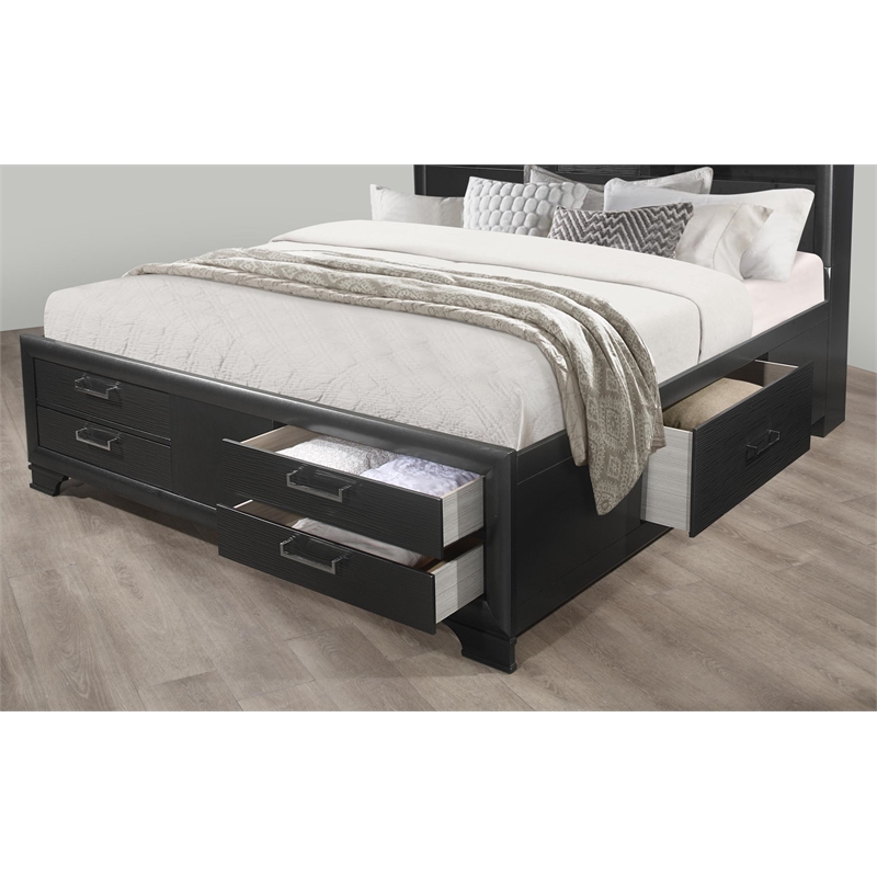 Global Furniture USA Jordyn Contemporary Wood Gray Queen Storage Bed