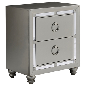 global furniture usa riley contemporary silver nightstand