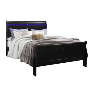 global furniture usa charlie black led lighting queen bed