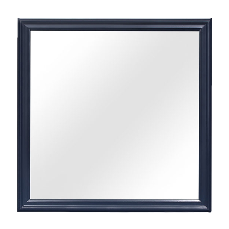 Global Furniture USA Charlie Wood Frame Mirror in Blue Finish