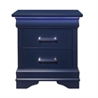 Global Furniture USA Charlie Blue Wood 2-Drawer Nightstand with Acrylic Handles