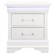 Global Furniture USA Charlie Traditional/Modern White Wood Nightstand with LED