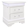 Global Furniture USA Charlie Traditional/Modern White Wood Nightstand with LED