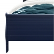 Global Furniture USA Traditional Charlie Blue Wood Queen Bed with LED
