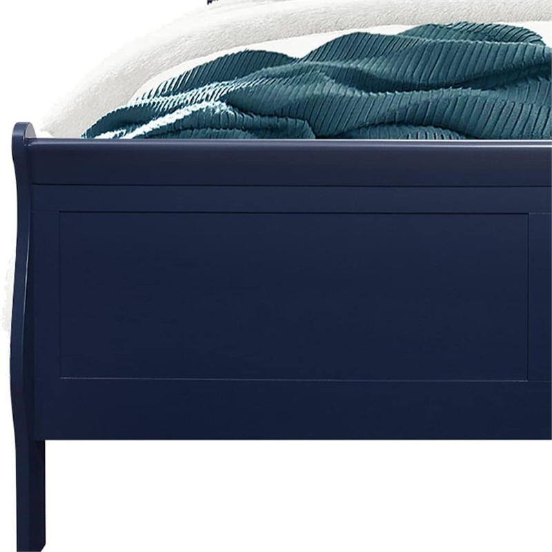 Global Furniture USA Traditional Charlie Blue Wood Full Bed with LED