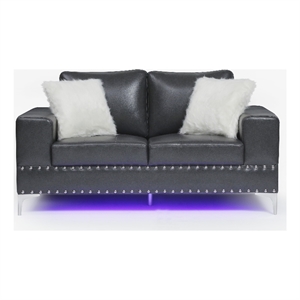 global furniture usa charcoal loveseat with led