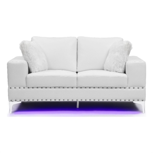 global furniture usa white loveseat with led