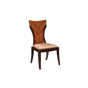 Global Furniture USA Rebecca and Fabric Dining Chair in Brown Finish