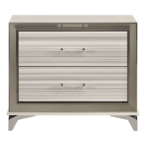 global furniture usa zambrano zebra white wood nightstand with acrylic handles