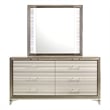 Global Furniture USA Zambrano Zebra White Wood Mirror With LED