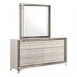 Global Furniture USA Zambrano Zebra White Wood Mirror With LED