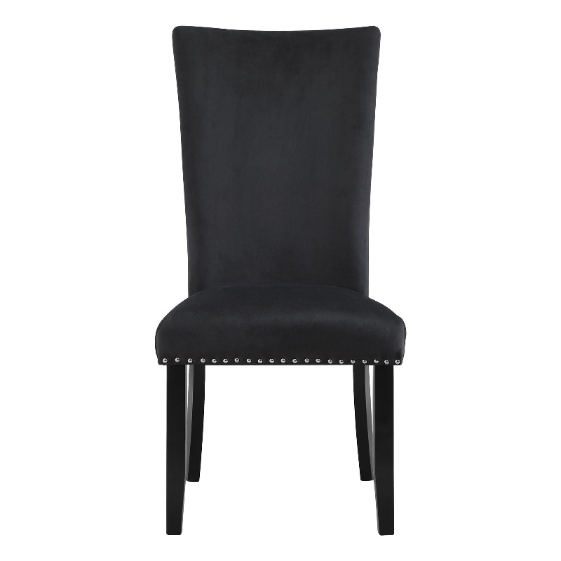 Global Furniture USA D03 Black Velvet Dining Chairs - Set of Two