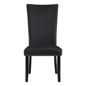 Global Furniture USA D03 Black Velvet Dining Chairs - Set of Two