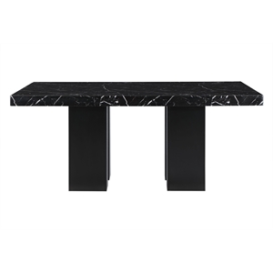 Global Furniture USA D03 Black Faux Marble Top and Pedestal Base Dining Table
