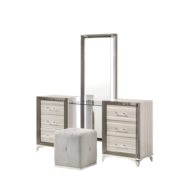Global Furniture USA Zambrano White Vanity Set