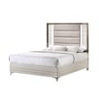 Global Furniture USA Zambrano Fabric Upholstered Queen Platform Bed LED - White