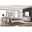 Global Furniture USA Zambrano Fabric Upholstered Queen Platform Bed LED - White