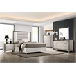 Global Furniture USA Zambrano Fabric Upholstered Queen Platform Bed LED - White