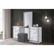 Global Furniture USA Ylime White High Gloss Marble Vanity With LED