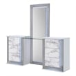 Global Furniture USA Ylime White High Gloss Marble Vanity Set with LED