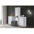 Global Furniture USA Ylime White High Gloss Marble Vanity Set with LED