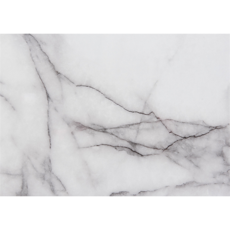 Global Furniture USA Ylime White High Gloss Marble Vanity Set with LED
