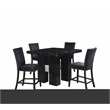 Global Furniture USA D04 Black Velvet Fabric Bar Stools - Set of Two