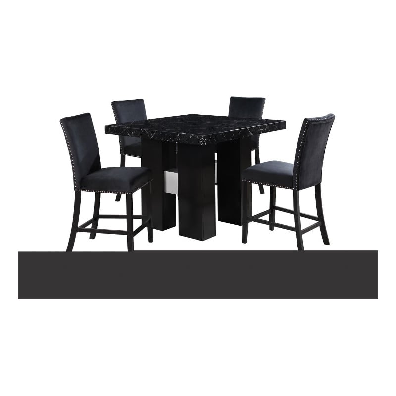Global Furniture USA D04 Black Faux Marble Counter Top Bar Table