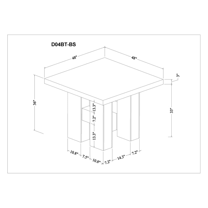 Global Furniture USA D04 Black Faux Marble Counter Top Bar Table