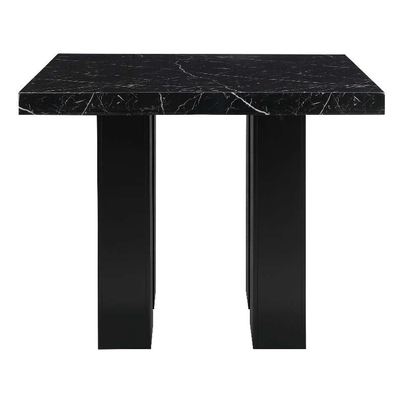 Global Furniture USA D04 5pc Black Faux Marble Counter Table with Black Stools
