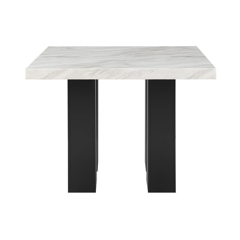 Global Furniture USA D04 Faux Marble Top Counter Height Bar Table in White/Black