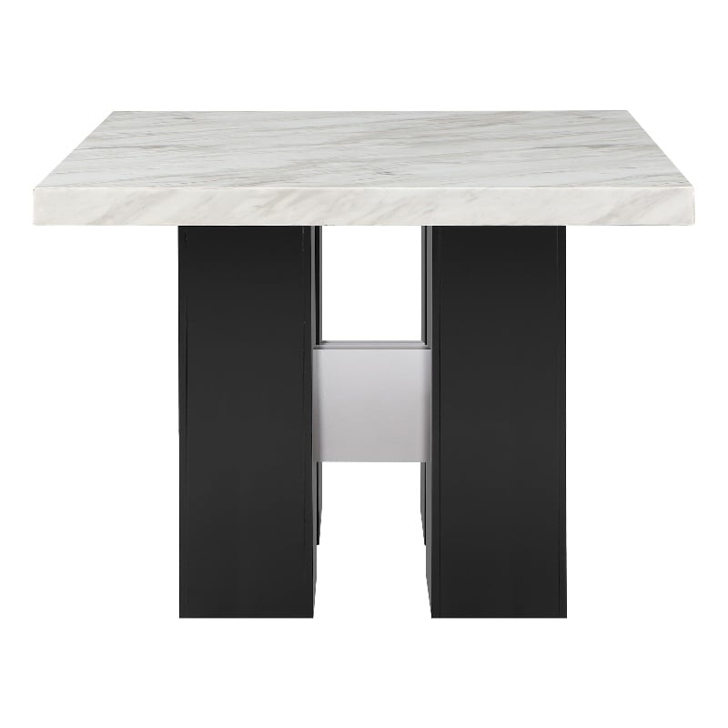 Global Furniture USA D04 Faux Marble Top Counter Height Bar Table in White/Black